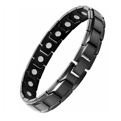 New Stainless Steel Black Germanium Magnetic Chain Link Bracelet for Women Men Health Care Energy Jewelry Snoring Bracelet