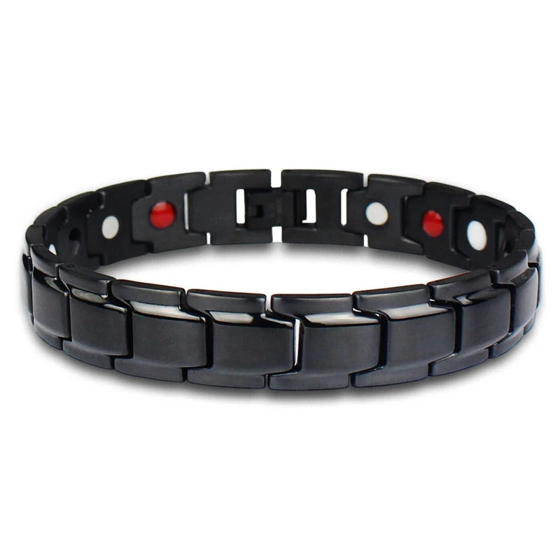 New Stainless Steel Black Germanium Magnetic Chain Link Bracelet for Women Men Health Care Energy Jewelry Snoring Bracelet