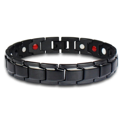 New Stainless Steel Black Germanium Magnetic Chain Link Bracelet for Women Men Health Care Energy Jewelry Snoring Bracelet