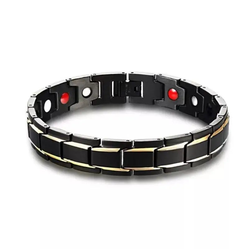 New Stainless Steel Black Germanium Magnetic Chain Link Bracelet for Women Men Health Care Energy Jewelry Snoring Bracelet